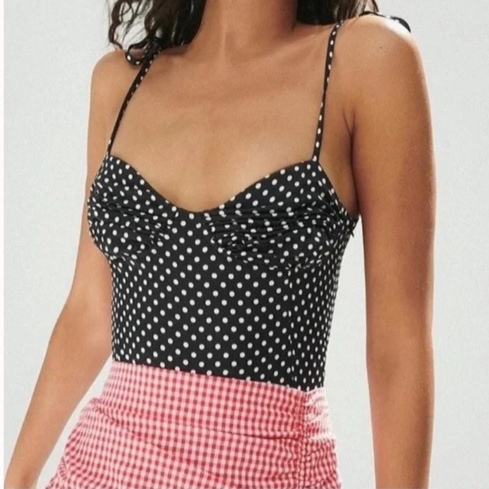 Zara Black and White Polka Dot Bodysuit